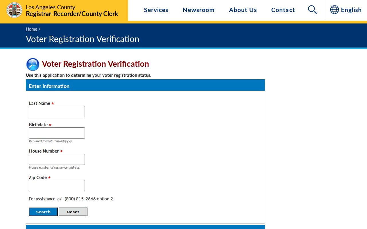 Carson voter registration records lookup through Los Angeles County