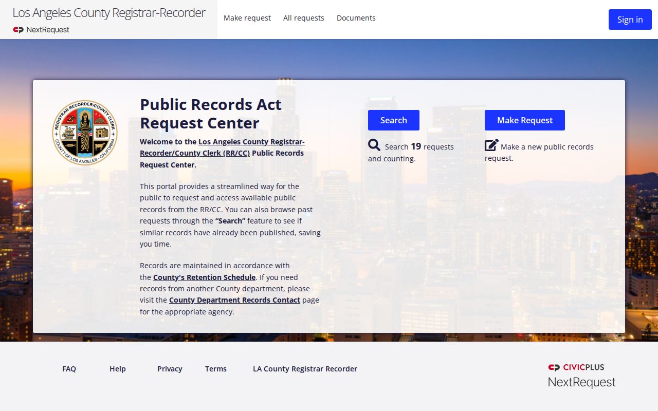 Carson public records request through RRCC NextRequest
