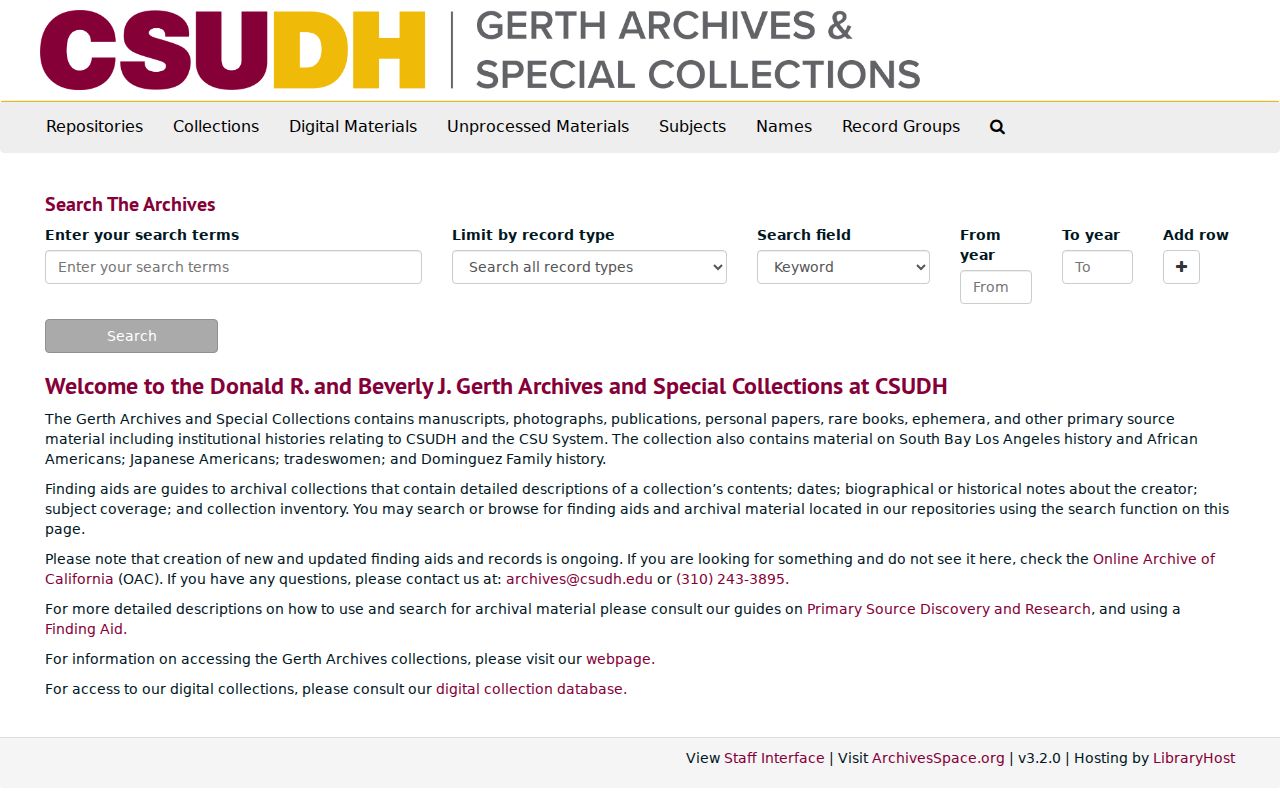 Carson people directories CSUDH archives catalog